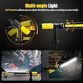 ieftine Lanterne-Lampă de lucru pentru mecanic, LED 2400lm, reîncărcabilă 4400mah, magnetică, lanternă de lucru sub capotă cu cârlige pentru reparații/inspecții/garaj/atelier/urgență auto