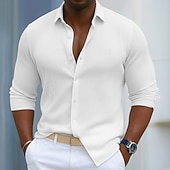 cheap Men's Button Up Shirts-Men's Shirt Corduroy Shirt Button Up Shirt Blue Black White Navy Blue Purple Long Sleeve Plain Turndown Casual Daily Button-Down Clothing Apparel Polyester Fashion Streetwear Classic Casual