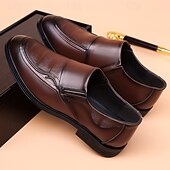preiswerte Slipper-Dunkelbraune Herren-Slipper aus Kunstleder, klassische Business-Casual-Schuhe für den Weg ins Büro, Hochzeiten und formelle Anlässe