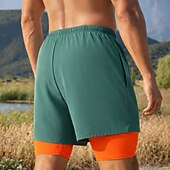 abordables Pantalones cortos de correr-Hombre Pantalones Cortos Running Pantalón Corto Short Running Pantalones cortos deportivos 2 en 1 con bolsillo para teléfono Bermudas Diario Exterior Deporte Verano Secado rápido Dispersor de humedad