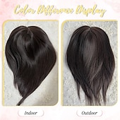 halpa Otsahiukset-30 cm:n hiuslisäke oheneville hiuksille, 16,5 x 16,5 cm:n paksu pohjallinen synteettinen päällinen otsatukalla, kuituperunat naisten hiuslisäkkeisiin päivittäiseen käyttöön, töihin, juhlaan,