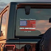 cheap U.S. 250th Anniversary-USA 250th Anniversary Car Window Decal Sticker, America Patriotic Semiquincentennial 1776-2026 Stickers, USA Independence Flag Decals, Durable Vinyl Stickers for Car Window