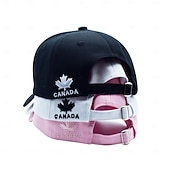 tanie Zapasy imprezowe i imprezowe-czapka baseballowa z haftowanym liściem klonu kanadyjskiego dla mężczyzn &amp;Damski regulowany bawełniany kapelusz typu dad hat, pamiątkowy kapelusz przeciwsłoneczny w stylu kanadyjskiej flagi