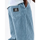  رجالي بنطلونات بنطلون مضلع السراويل الشتوية السراويل رباط الساق المستقيمة لون الصلبة راحة مكتمل الطول فضفاض مناسب للبس اليومي الأماكن المفتوحة موضة الطراز الكلاسيكي أسود أبيض غير مطاطي