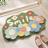 Недорогие Коврик для ванной-цветочный коврик для ванной, впитывающий придверный коврик, быстросохнущий мягкий коврик для ванной, нескользящий напольный коврик для душа