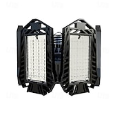 baratos Luzes de trabalho-Lâmpada LED para garagem com faixa de iluminação de teto de alto brilho 6500k, 7+1 painéis deformáveis, adequada para porão, celeiro, lavanderia e áreas de armazenamento.