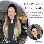 halpa Poninhännät-kiristysnyörillä poninhäntäpidennykset, pitkät suorat poninhännät, luonnollisen pehmeät klipsiponinhännät naisille, synteettiset hiuslisäkkeet, ombre, mustasekoitus, vaaleat