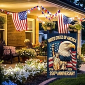 olcso 250. évforduló-USA 250. évfordulós amerikai zászló, 250. évfordulós amerikai emlékzászló, hazafias árujelző udvari dekorációhoz
