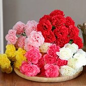 billige Kunstig blomst-kunstig nellikblomst enkeltstilk, imitert nellik til vaseoppsats, dekorasjon til stuebordet, gave til lærerens dag, falsk blomst