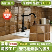 abordables Pegatinas de pared-Paquete de 10 paneles decorativos de pared 3D, azulejos de vinilo vintage de epoxi para salpicadero de cocina, adhesivos autoadhesivos despegables, aptos para cocinas, baños, lavanderías y vehículos