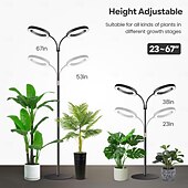 ieftine Lumini Reglabile LED-Lampă de creștere inelară cu două capete, de 6 inch, 3 moduri de culoare cu temporizator (3/9/12h), 10 niveluri reglabile, 168 LED-uri, înălțime reglabilă de 67 inch, spectru complet pentru plante de