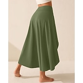 preiswerte Damenröcke &amp; Skorts-Damen Einfarbig Lässiger Rock Tennis-Skort Tennisröcke mit Shorts Sportrock Tasche Hohe Taille Asymmetrisch Schnelltrocknend Atmungsaktiv Tennis Golfspiel Pickleball Rock Schwarz Blau Dunkelgrün