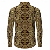 abordables Hauts-Rétro Vintage Années 1970 Chemise Chemise Aloha Manches longues Hippie Géométrique Déguisement Homme Mascarade Festival de Musique Soirée Tenue quotidienne Adulte Chemise