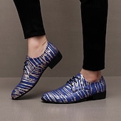 Недорогие Дерби туфли-Мужские туфли из искусственной кожи в красно-золотую полоску – стильная формальная обувь для свадеб и деловых мероприятий.