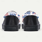  Patriottische sneakers voor heren ter ere van het 250-jarig jubileum – rood, wit en blauw ontwerp met de Amerikaanse vlag, comfortabele instapschoenen om de Onafhankelijkheidsdag en nationale evenementen te vieren.