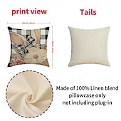 cheap Throw Pillows &amp; Covers-Set of 4 Happy Easter Bunny Egg Pillow Covers Linen Throw Cushion Covers Spring Holiday Decorative Sofa Home Pillow Covers