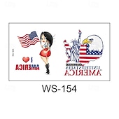  30 ark midlertidige tatoveringer med 4. juli-motiv for barn og voksne, patriotiske tatoveringsklistremerker med USA-flagg til uavhengighetsdagens dekorasjoner og festgaver, vanntett kroppskunst med