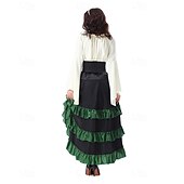 economico Outfit-Set Gotico Medievale Rinascimento Gonna Blusa / Camicia Corsetto Lunghe Pirata Linea ad A Scollo Tondo Costume Per donna Halloween Carnevale Fiera Rinascimentale LARP Festa a tema retrò Adulti