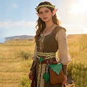 voordelige Accessoires en meer-Middeleeuws Renaissance Fancy kostuum Accessoires Elf Fee Kostuum Dames Fantasie Halloween Carnaval Prestatie LARP Ren Faire Volwassenen Helm Riem Tas