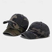 preiswerte Baseballkappe für Herren-Herren Baseballkappe Weiß Gelb Baumwollmischung Drucken Sport &amp; Outdoor Lässig Militär Lässig Täglich Outdoor Tarnung Sonne Sonnenschutz