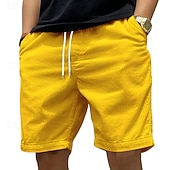 preiswerte Lässige Shorts-Herren Shorts Freizeitshorts Cordshorts Tasche Elastischer Bund Rein Einfach Vertikale Streifen Komfort Atmungsaktiv Über dem Knie Lässig Outdoor Strand Urlaub Mode Schwarz Weiß Mikroelastisch