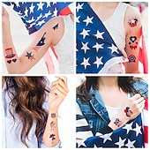  10 autocollants tatouage drapeau américain imperméables, à nouer sur une longue attache, pour chaussettes, accessoire de fête, tatouage pour la fête de l'indépendance