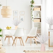 baratos Flor artificial-24 hastes artificiais de eucalipto branco, folhas e galhos de eucalipto de 38 cm (15 polegadas) para buquê de casamento e decoração de casa.