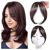 cheap Bangs-Bangs Hair Clip in Bangs Fringe with Temples Hairpieces for Women Hair Bangs Extension for Daily Wear (Natural black#)