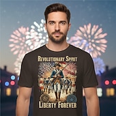  Patriotic T-shirt Graphic Tee USA Retro Vintage Patriotic T-shirt Sleeve 1776-2026 for Unisex Adults' 3D Print  for Independence Day / the Fourth of July 4th of July Party