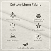 Недорогие Хлопковые Льняные Футболки-Муж. Футболка Футболка из льна Длинный рукав V-образный вырез Лето Весна Весна лето Сплошной цвет Полотняное плетение Повседневные На каждый день Уличный стиль Гладкая ткань