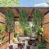 billiga Konstgjorda växter och grönska-6 st konstgjorda hängande mandalaväxter falska murgröna, plastgrönt mandala-ranka för inomhus- och utomhusdekor, vägg-, korg- och takdekoration