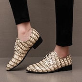 abordables Chaussures Derby-Chaussures habillées pour hommes en similicuir orange à motif crocodile – chaussures de ville et de mariage pour messieurs modernes