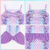  sereia Princesa sereia Vestidos Fantasia de festa temática Fantasias for Para Meninas Crianças Carnaval Baile de Máscaras Festa Feriado
