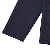 preiswerte T-Shirt mit Waffelstrick-Herren Waffel T-Shirt T Shirt Waffel-Henley-Hemd Herrenhemden mit Ellbogenflicken Langarm Mit Kapuze Zur Seite fahren Halber Reißverschluss Herbst Herbst Winter Einfarbig Farbblock Sportlich