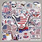  150 kreative Aufkleber zum amerikanischen Unabhängigkeitstag mit Cartoon-Motiven, Handbücher, Autos, Notizbücher, Wasserbecher, Dekorationen und wasserfeste Materialien