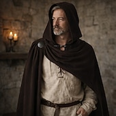 お買い得  ケープとマント-レトリ／ヴィンテージ 中世 ルネッサンス ケープ ナイト Ranger 仮装 男性用 ハロウィーン カーニバル パーティー ルネッサンスフェア レトロテーマパーティー 大人 クローク オールシーズン