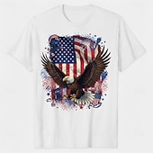  Patriótico Japonesa/Curta Graphic Tee EUA Retro Vintage Patriótico Camiseta 1776-2026 para Unisexo Adulto Impressão 3D  para Dia da Independência 4 de julho Festa
