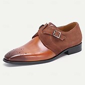 cheap Classic Dress Shoes-Men's Genuine Leather Double Monk Strap Formal Shoes, Elegant Design for Weddings, Special Events and Professional Wear