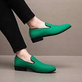 abordables Mocasines-Mocasines de piel sintética con efecto cocodrilo rojo para hombre: elegantes zapatos de vestir sin cordones para bodas, fiestas y eventos formales.