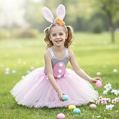 abordables Disfraz de Animal-Tutu Túnica Animal Conejo conejo de Pascua Vestidos Gracioso Niños Chica Víspera de Todos los Santos Carnaval Semana Santa Carnaval Fiesta Disfrazarse