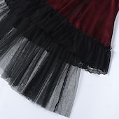 abordables Conjuntos-Rococó Victoriano Renacimiento Vestidos Abrigo Disfraz de lujo Bruja Vampiros Atuendo real Disfraz Mujer Fantasía Víspera de Todos los Santos Carnaval Rendimiento LARP Feria Ren Adulto Cima Vestido