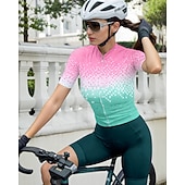 Недорогие Женские майки-Жен. Велокофты Графика Геометрический принт Градиент С короткими рукавами Велоспорт Джерси Верхняя часть с 3 задними карманами