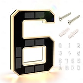 baratos Candeeiros Luzes de Exterior-Luminária de parede solar externa de 9 polegadas com endereço, à prova d'água IP44, luz LED com número para jardim, varanda, casa de campo, rua, placa luminosa com número da casa, luz decorativa