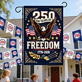 abordables 250e Anniversaire-Drapeau du 250e anniversaire des États-Unis, décorations patriotiques, drapeau de jardin américain orné d'un aigle, bannière commémorative 1776-2026