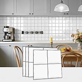abordables Pegatinas de pared-Paquete de 10 paneles decorativos de pared 3D, azulejos de vinilo vintage de epoxi para salpicadero de cocina, adhesivos autoadhesivos despegables, aptos para cocinas, baños, lavanderías y vehículos