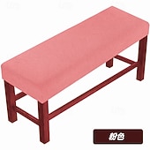abordables Funda para silla de comedor-Funda elástica para banco, funda larga elástica para comedor, extremo de cama, banco de piano, entrada, banco para zapatos
