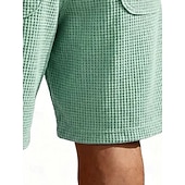 abordables Shorts décontractés-Homme Gauffré Shorts d'été Shorts de plage Cordon de serrage Taille Élastique Jambe Droite Uni Confort Doux Longueur Genou Quotidien Plage Mode Chic &amp; Moderne bleu marine Non Elastique