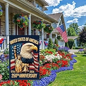 olcso 250. évforduló-USA 250. évfordulós amerikai zászló, 250. évfordulós amerikai emlékzászló, hazafias árujelző udvari dekorációhoz