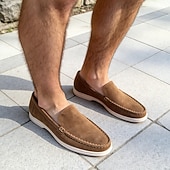 economico Mocassini casual-scarpe casual slip-on da uomo, tomaia in pelle scamosciata comoda, facili da indossare, perfette per la spiaggia, il resort e lo stile delle vacanze