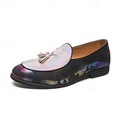 voordelige Loafers-Kleurrijke loafers van imitatieleer voor heren met kwastjes, een trendy instapmodel voor modieuze casual en semi-formele gelegenheden.